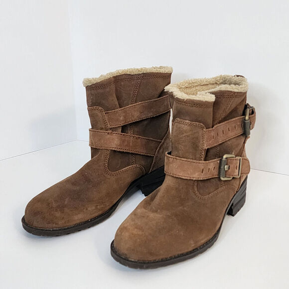 Caterpillar CAT Women's Jory Combat Boots Brown Suede Leather US Size 9 - Picture 2 of 7